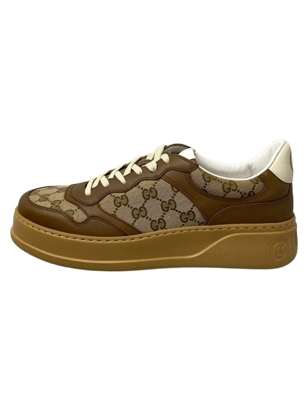 Gucci Sneakers 10.5 GG Pattern Brown Dark Leather